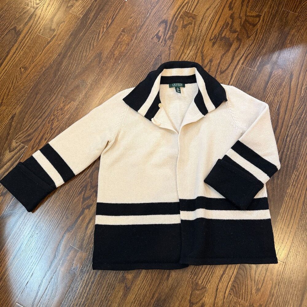 Lauren Ralph Lauren, 100% Lambs Wool Cardigan Sweater, Women's S, EUC